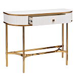 Консоль с ящиком белая с золотом Textured White Console with Gold варинант исполнения - 2 | Loft Concept в Костроме