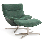 Кресло вращающееся с подставкой для ног зеленое Verdante варинант исполнения - 1 | Loft Concept в Костроме