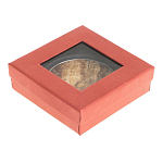 Зеркало карманное складное круглое из натурального камня Оникс в подарочной упаковке Silver Stone Mirrors варинант исполнения - 4 | Loft Concept в Костроме