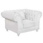 Кресло низкое с мягкой обивкой из велюра на 4-х ножках из массива березы Sophie Armchair white варинант исполнения - 1 | Loft Concept в Костроме