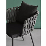 Стул мягкий с декором в виде плетеных лент на спинке и подлокотниках Semicircular Chair Decorated with Ribbons варинант исполнения - 4 | Loft Concept в Костроме