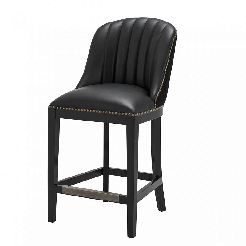 Полубарный стул Eichholtz Counter Stool Balmore Черный Латунь Античная полированная Полубарный стул Eichholtz Counter Stool Balmore Черный Латунь Античная полированная в Костроме | Loft Concept