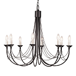 Люстра черного цвета ручной работы с канделябрами и переплетенной проволочной драпировкой Elstead Lighting варинант исполнения - 5 | Loft Concept в Костроме