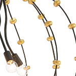 Люстра в форме шара с золотыми элементами на чёрном каркасе Arced Lines варинант исполнения - 1 | Loft Concept в Костроме