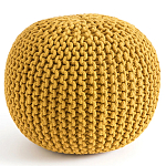 Круглый вязаный пуф Yellow Knitted Ball Pouf варинант исполнения - 1 | Loft Concept в Костроме