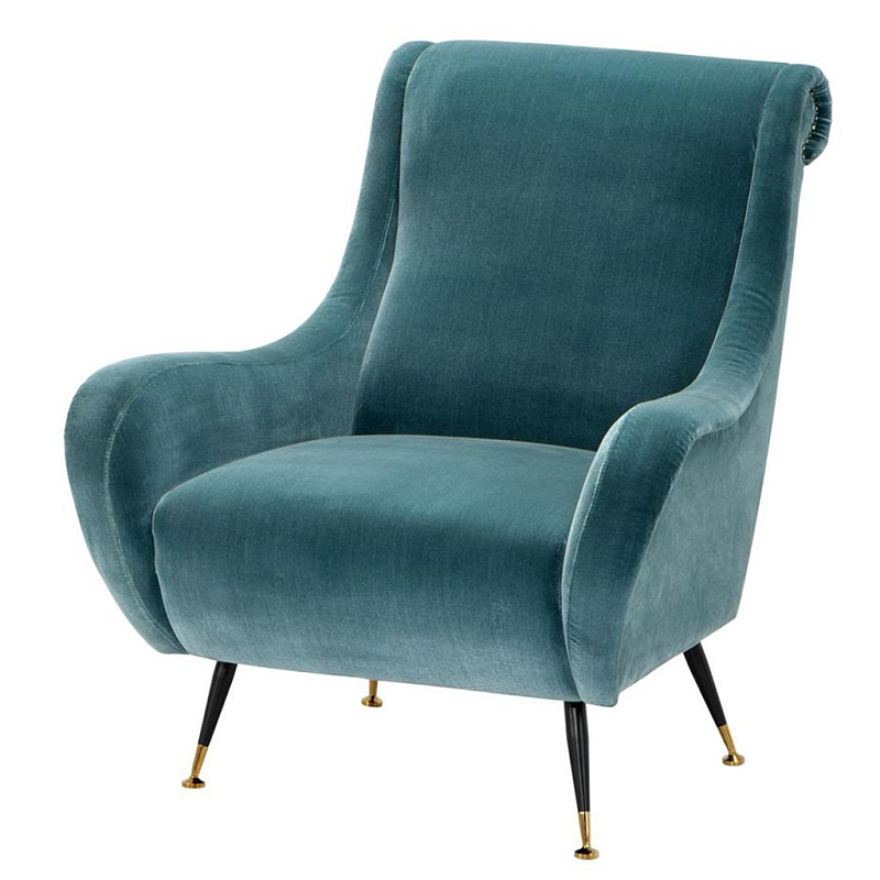 Кресло для гостиной Giardino Chair turquoise бирюзовый вельвет Бирюзовый Черный Латунь Кресло для гостиной Giardino Chair turquoise бирюзовый вельвет Бирюзовый Черный Латунь в Костроме | Loft Concept