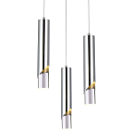 Подвесной светильник Metal Acrylic Tube Trio Chrome Hanging Lamp варинант исполнения - 1 | Loft Concept в Костроме