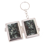 Зеркало брелок складное двухстороннее из натурального камня Серафинит Stone Mirrors варинант исполнения - 2 | Loft Concept в Костроме