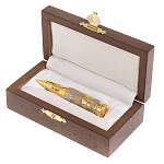 Флеш-карта USB 2.0 на 32 гб в виде пули с гравировкой природы в подарочной коробке Metal Flash Drive варинант исполнения - 5 | Loft Concept в Костроме