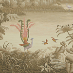 Обои ручная роспись Le Brésil Amarelo Sepia варинант исполнения - 3 | Loft Concept в Костроме