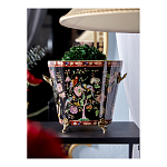 Кашпо из фарфора черная с цветочной росписью и бронзовой стрекозой Spring Garden варинант исполнения - 4 | Loft Concept в Костроме