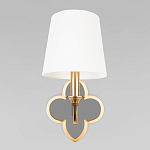 Бра с белым текстильным абажуром и фигурным основанием с зеркальной вставкой Vitorino варинант исполнения - 5 | Loft Concept в Костроме