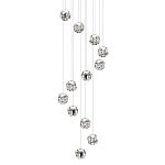 Люстра каскадня с 12-ю прозрачными шарообразными плафонами Bubbles Bocci варинант исполнения - 1 | Loft Concept в Костроме