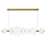 Подвесной светильник линейный с прозрачными стеклянными шарами разного диаметра Eurofase варинант исполнения - 11 | Loft Concept в Костроме