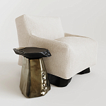 Кресло Cannes с мягкой обивкой букле молочного цвета  варинант исполнения - 1 | Loft Concept в Костроме