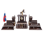 Настольный письменный набор из природного камня обсидиана с декором в виде Коня Team leader варинант исполнения - 1 | Loft Concept в Костроме