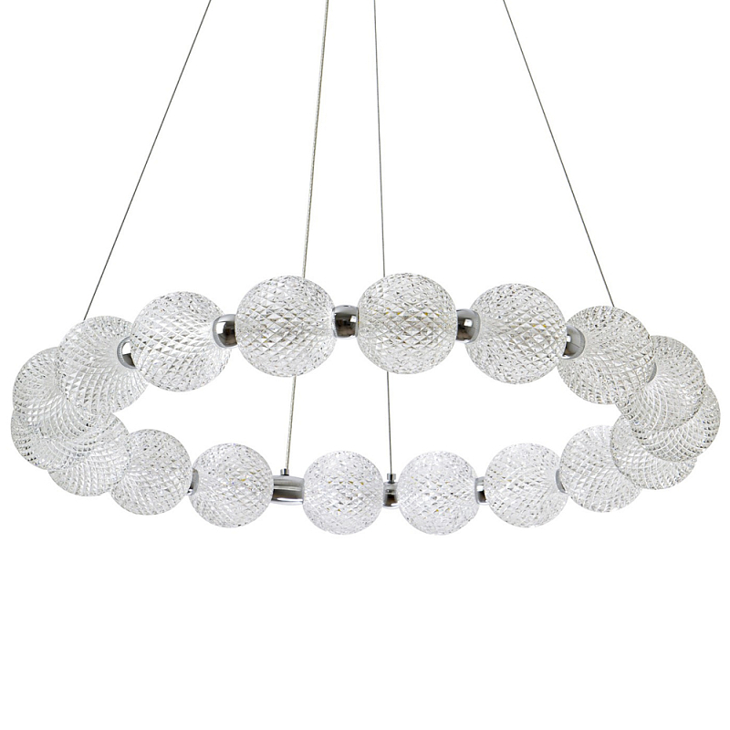 Светодиодная кольцевая люстра с круглыми плафонами Crystal Globule Chandelier Chrome Прозрачный Хром Светодиодная кольцевая люстра с круглыми плафонами Crystal Globule Chandelier Chrome Прозрачный Хром в Костроме | Loft Concept