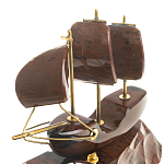 Часы настольные в виде парусника из натурального камня Обсидиан Sailboat Stone Clock варинант исполнения - 3 | Loft Concept в Костроме