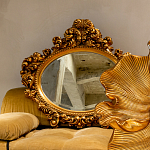 Зеркало настенное золотое с ажурным резным орнаментом Classic Ornament Mirror варинант исполнения - 3 | Loft Concept в Костроме