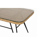 Журнальный столик с столешницей из ротанга и стекла Wicker Tabletop Under Glass варинант исполнения - 2 | Loft Concept в Костроме