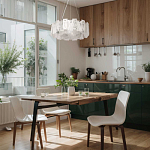 Люстра круглая с подвесными прямоугольными пластинами из стекла Glacier Panels варинант исполнения - 11 | Loft Concept в Костроме