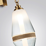 Бра со стеклянным плафоном конусообразной формы и декоративной вставкой из джута Tectona  варинант исполнения - 5 | Loft Concept в Костроме