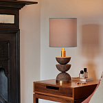 Настольная лампа с белым цилиндрическим абажуром на фигурном основании из полусфер Bewitchment варинант исполнения - 1 | Loft Concept в Костроме