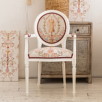 Полукресло из массива бука бежевое с растительным орнаментом Raffael Angel Beige Chair варинант исполнения - 9 | Loft Concept в Костроме