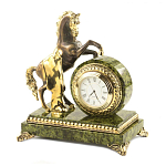 Часы настольные бронзовые с декором в виде коня Horse Stone Clock варинант исполнения - 4 | Loft Concept в Костроме