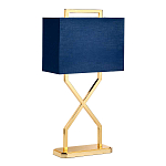 Настольная лампа с основанием из полированного золота и прямоугольным абажуром глубокого синего цвета Elstead Lighting варинант исполнения - 5 | Loft Concept в Костроме