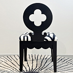 Дизайнерский стул с круглой деревянной спинкой Black and White Clover варинант исполнения - 3 | Loft Concept в Костроме