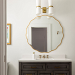 Золотое настенное зеркало Yvon Mirror варинант исполнения - 4 | Loft Concept в Костроме