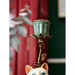 Подсвечник в виде кошки из фарфора с бронзовыми элементами Paradise Cat варинант исполнения - 7 | Loft Concept в Костроме