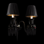 Бра с двумя черными абажурами и декоративными подвесками Lustre Reverie варинант исполнения - 3 | Loft Concept в Костроме