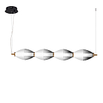 Подвесной светильник линейный в сочетании двух разных фактур стекла Enchanting варинант исполнения - 1 | Loft Concept в Костроме