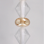 Подвесной светильник с вертикальной композицией из прозрачных и янтарных стеклянных шаров и ромбов Gabriel Scott Luna варинант исполнения - 14 | Loft Concept в Костроме