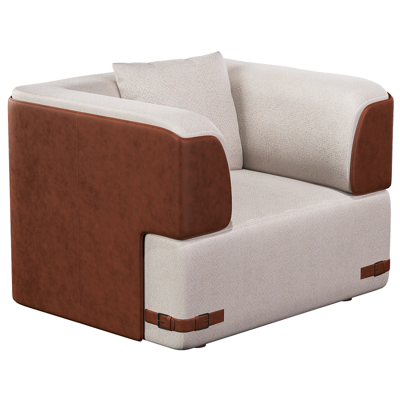 Кресло Richmond  с кожаной отделкой Молочный Коричневый в Костроме | Loft Concept 