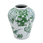Ваза с зелеными цветочными и птичьими мотивами Vase Inspired by Nature варинант исполнения - 2 | Loft Concept в Костроме