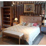 Кровать из массива бука с мягким изголовьем Tasteful Furniture варинант исполнения - 2 | Loft Concept в Костроме