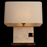 Настольная лампа с прямоугольным основанием из натурального камня c тканевым абажуром Lapis Tiburtinus варинант исполнения - 4 | Loft Concept в Костроме