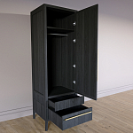 Узкий Шкаф Primo с 2 выдвижными ящиками Черный дуб варинант исполнения - 7 | Loft Concept в Костроме