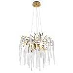 Люстра подвесная круглая в виде ветвей деревьев бронзового цвета с прозрачными подвесками-каплями Droplet Chandelier варинант исполнения - 1 | Loft Concept в Костроме