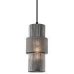 Подвесной светильник со стеклянным рифленым плафоном цилиндрической формы Eliara 13 варинант исполнения - 9 | Loft Concept в Костроме