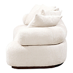 Трехместный диван с обивкой букле молочного цвета Leonois Boucle Sofa варинант исполнения - 3 | Loft Concept в Костроме