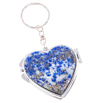 Зеркало брелок складное двухстороннее в форме сердца из натурального камня Лазурит Stone Mirrors варинант исполнения - 1 | Loft Concept в Костроме