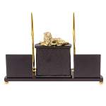 Настольный канцелярский набор из нефрита с декором в виде льва Golden Lion варинант исполнения - 3 | Loft Concept в Костроме