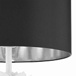 Торшер с декором в виде белого цветка магнолии на каркасе и черным абажуром White Magnolia варинант исполнения - 3 | Loft Concept в Костроме