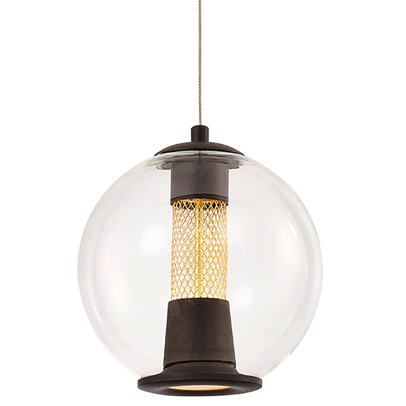 Подвесной светильник с плафоном в форме шара Inner Gleam Orb black Черный Прозрачное Стекло Золотой Подвесной светильник с плафоном в форме шара Inner Gleam Orb black Черный Прозрачное Стекло Золотой в Костроме | Loft Concept