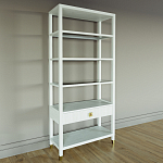 Стеллаж Elsa Dreams White со стеклянными полками и ящиком варинант исполнения - 1 | Loft Concept в Костроме