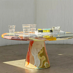 Дизайнерский журнальный стол с цветным орнаментом Unyly варинант исполнения - 2 | Loft Concept в Костроме